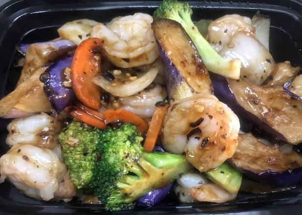 Spicy Shrimp with Eggplant 大虾茄子